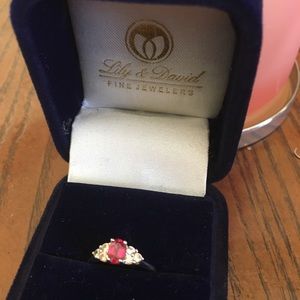 Lily & David pink gem stone ring diamond setting